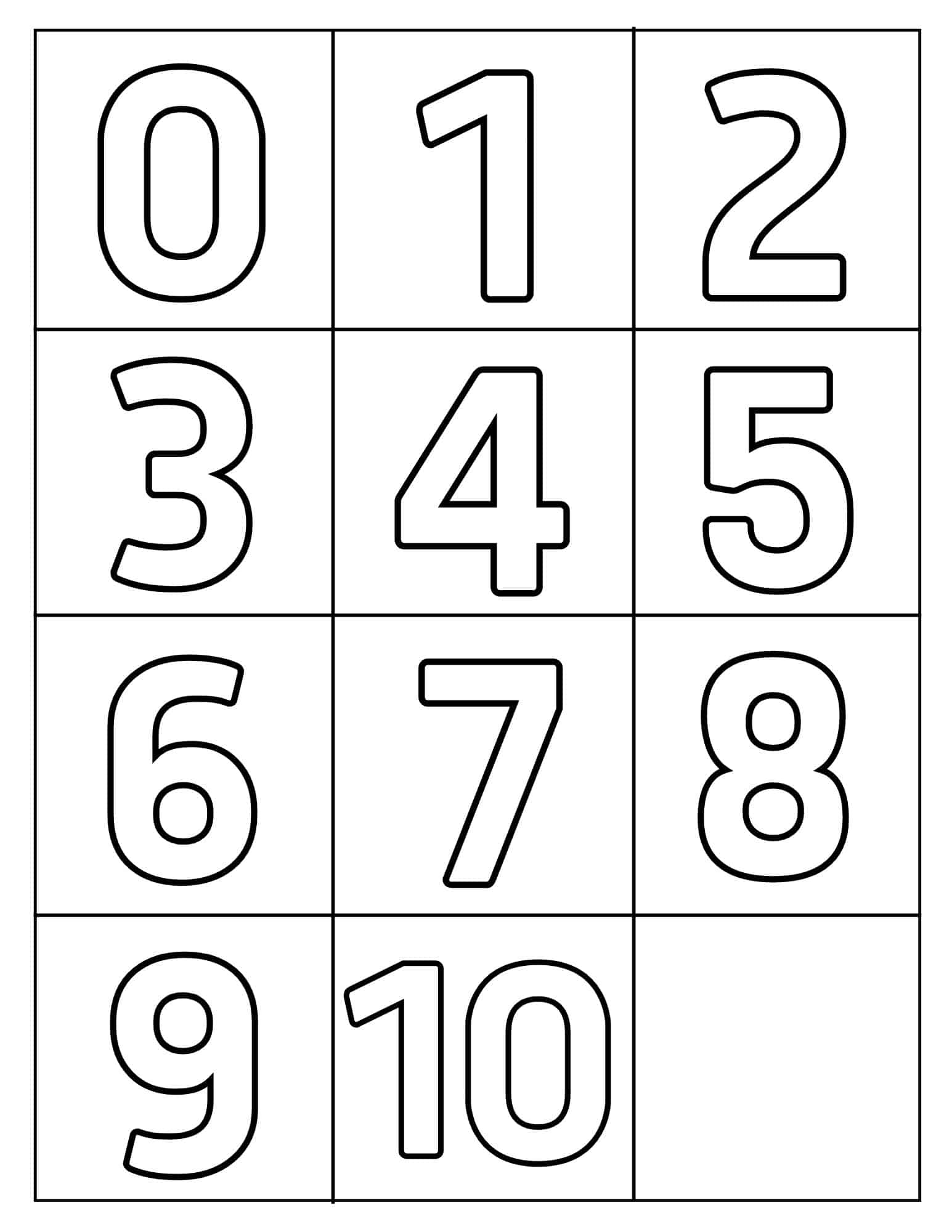 0-10 Printable Numbers (Free Templates In All Sizes) - Worksheets inside Large Printable Numbers 1-10