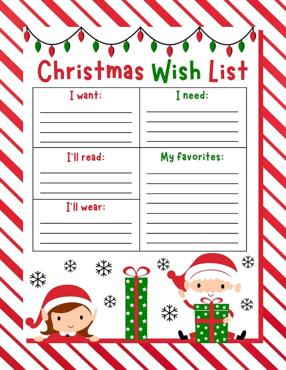 10 Free Christmas Wish List Printables For Kids - Prudent Penny with regard to Free Printable Christmas Wish List Template