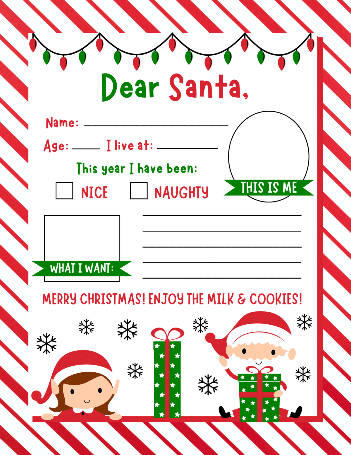 10 Free Printable Letters To Santa Templates - Prudent Penny Pincher throughout Dear Santa Template Free Printable