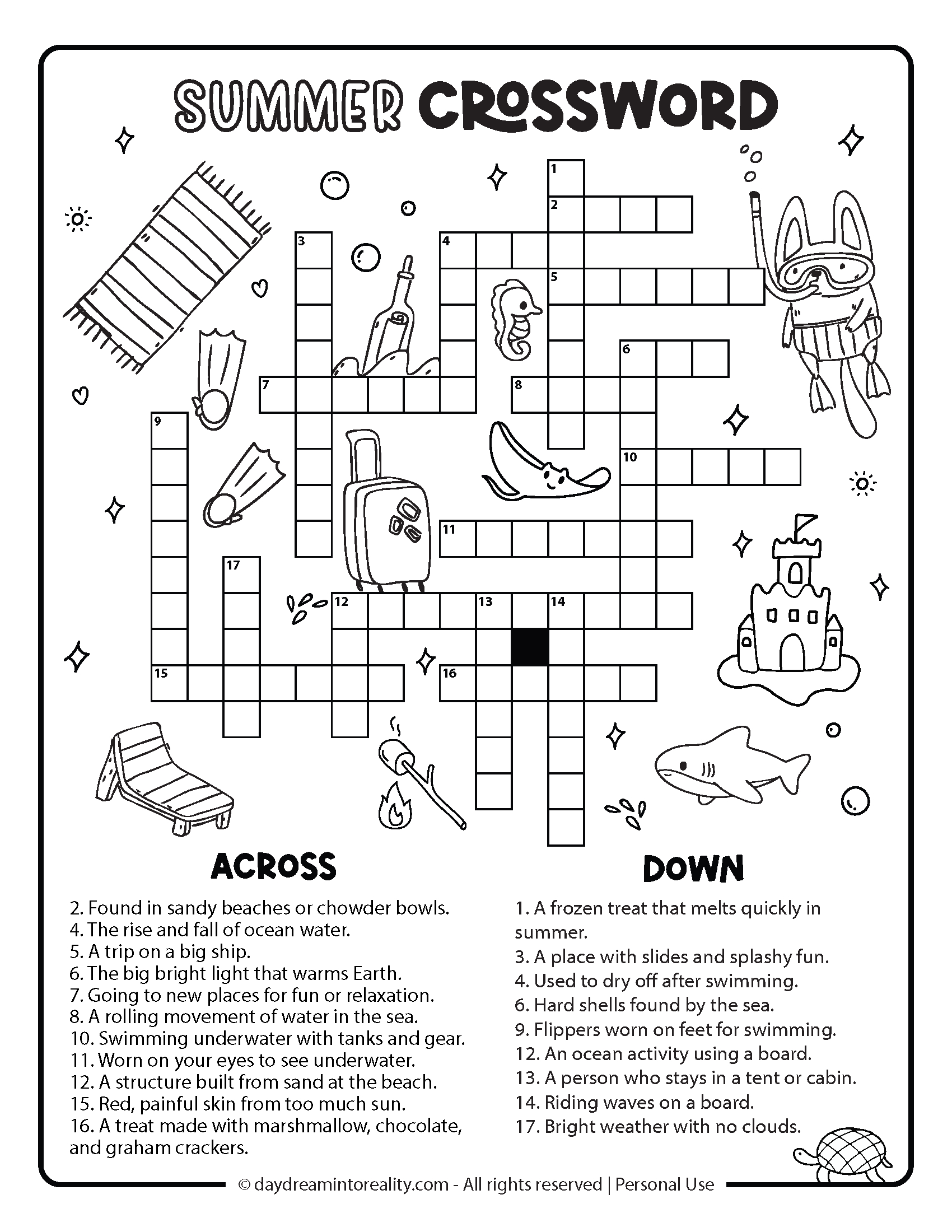 10+ Summer Crossword Puzzles – Free Printable Pdfs From Easy To inside Easy Free Printable Crossword Puzzles