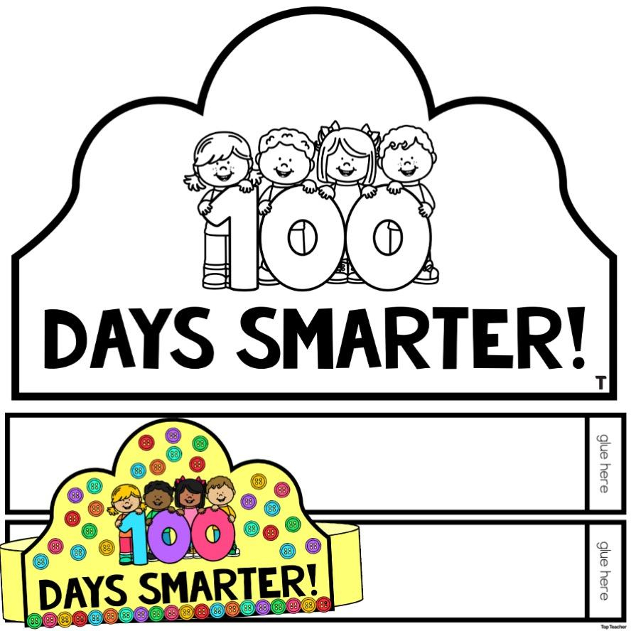 100 Days Of School Crown Craft - Top Teacher intended for 100 Days Of School Crown Printable Free