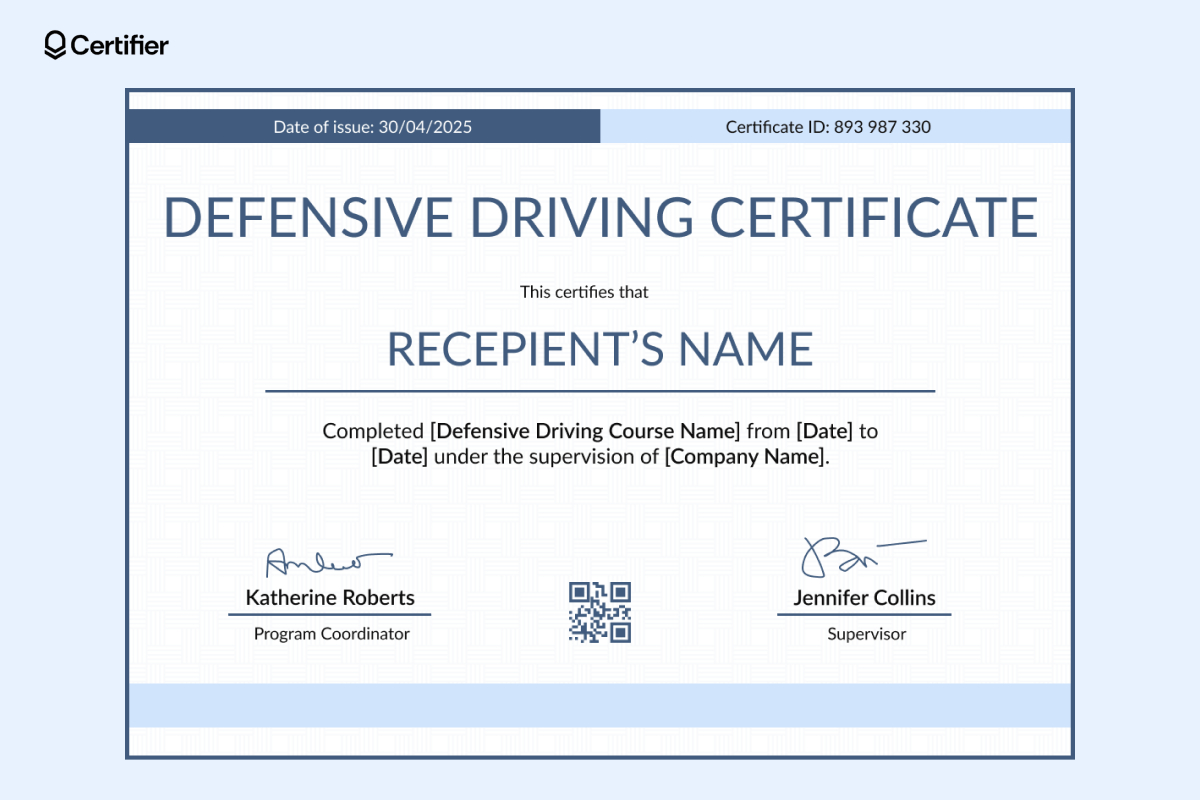 15 Printable Defensive Driving Certificate Templates regarding Defensive Driving Course Online Texas Printable Certificate