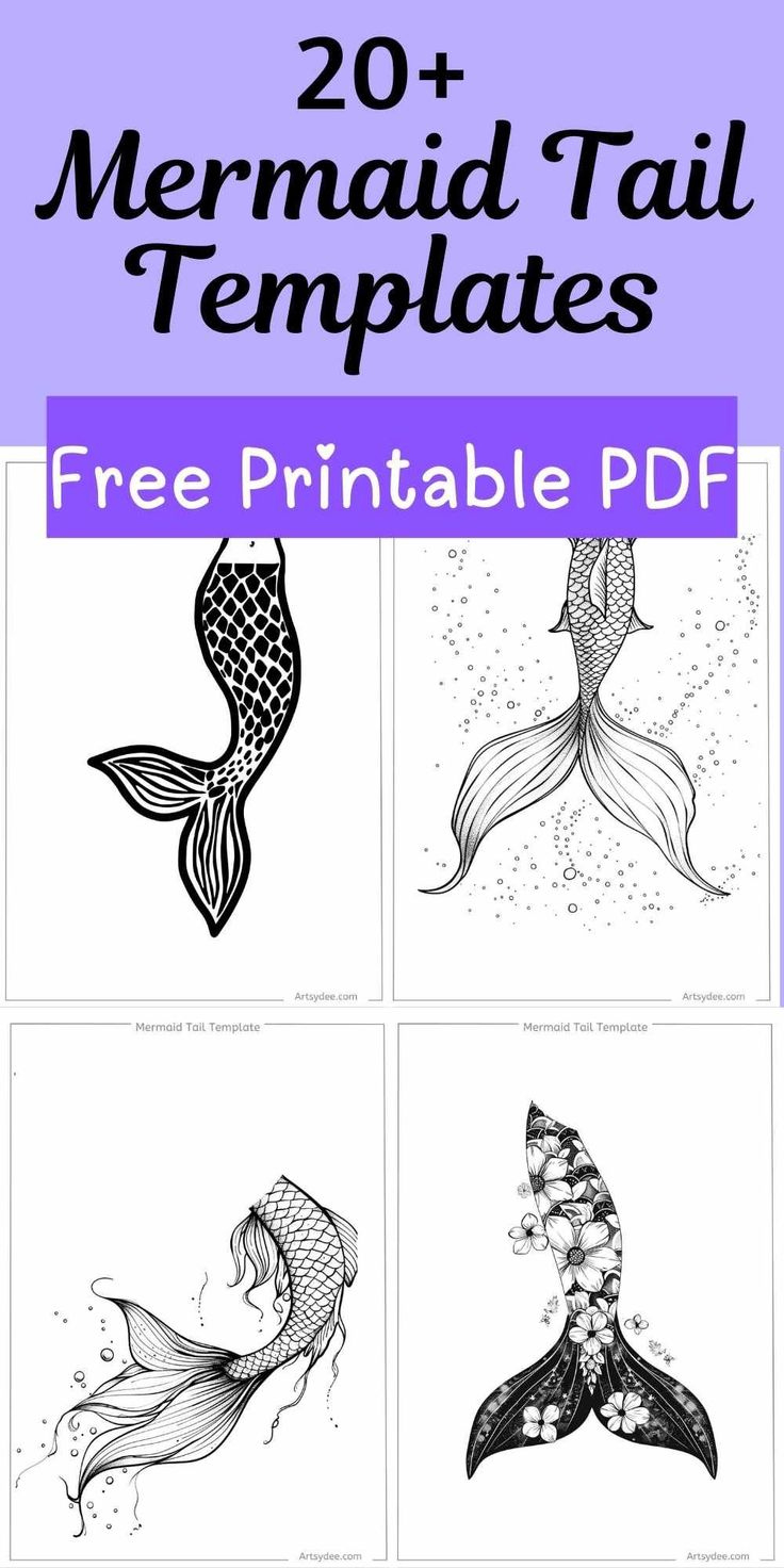 20+ Free Printable Mermaid Tail Templates! (Creative Printable Pdf) regarding Free Printable Mermaid Tail Template