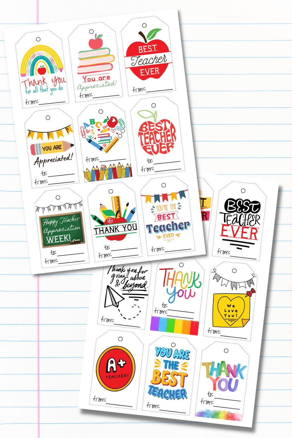 20 Free Printable Teacher Appreciation Tags - Prudent Penny Pincher with regard to Free Printable Teacher Appreciation Tags