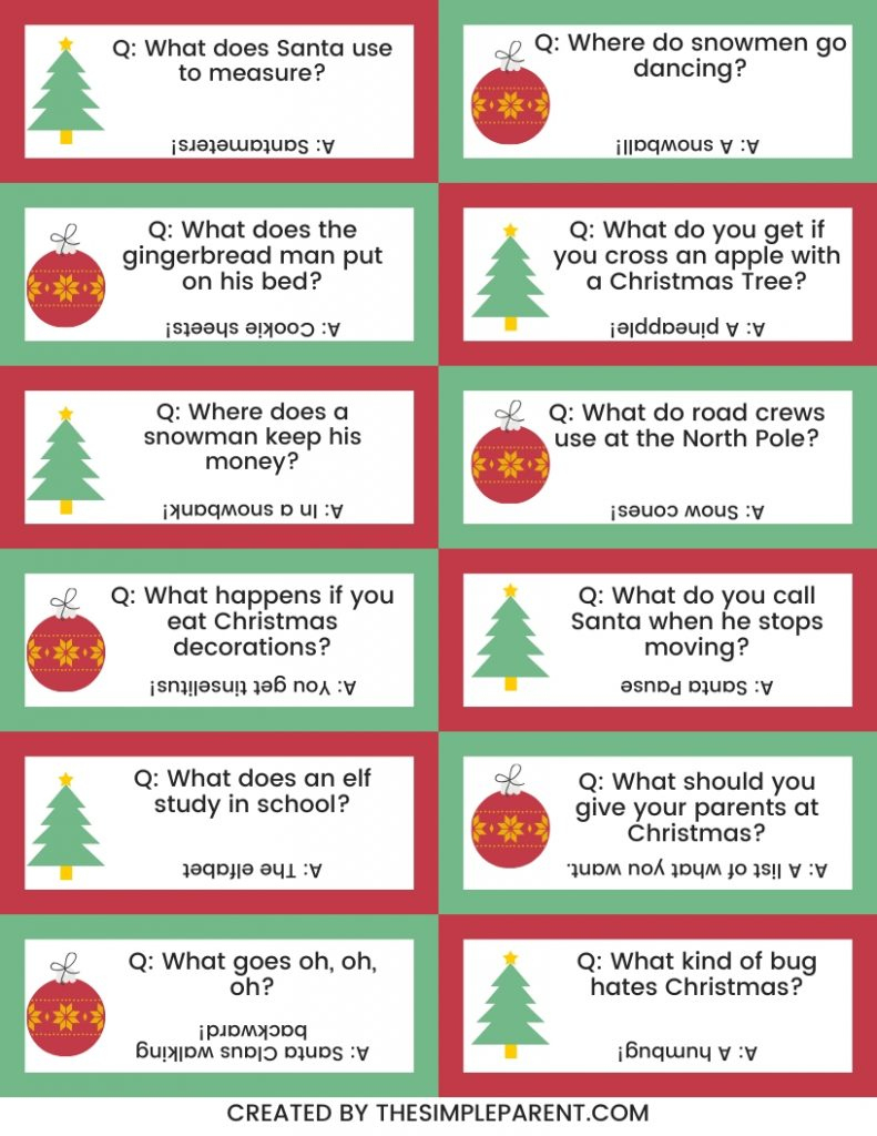 25 Christmas Jokes For Kids (With Free Printable!) - The Simple Parent inside Christmas Jokes For Kids Printable