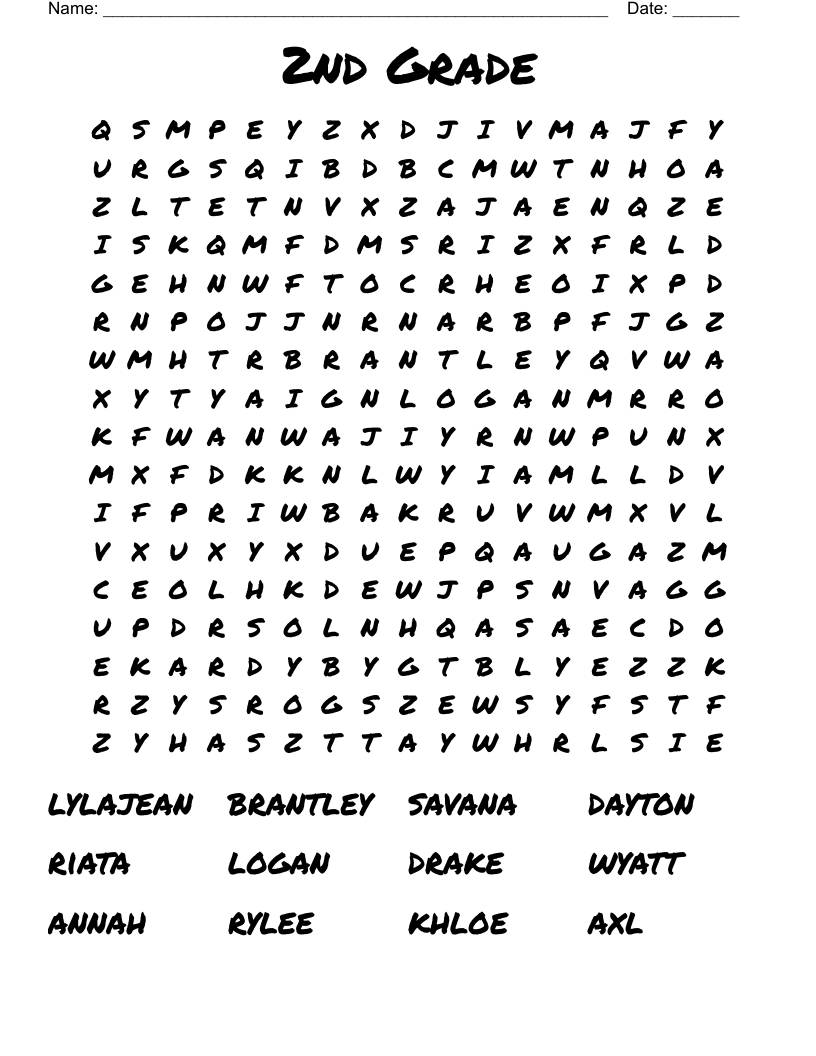 2Nd Grade Word Search - Wordmint with regard to 2nd Grade Word Search Printable