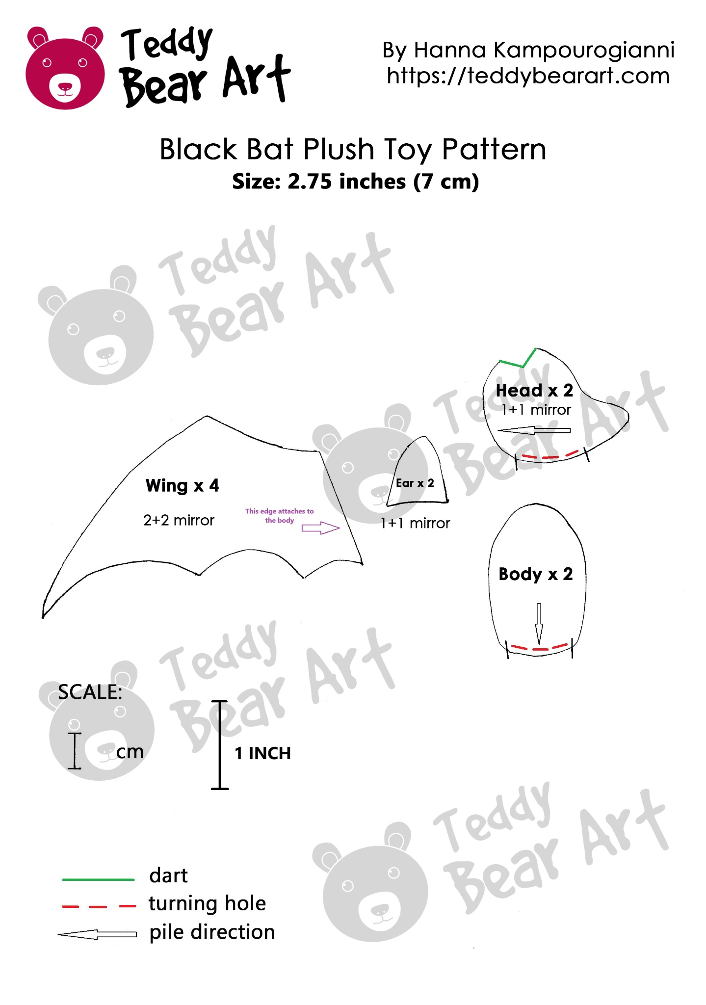 3 Free Soft Toy Sewing Patterns For Bat Plushies - Teddy Bear Art regarding Printable Free Plush Pattern Bat