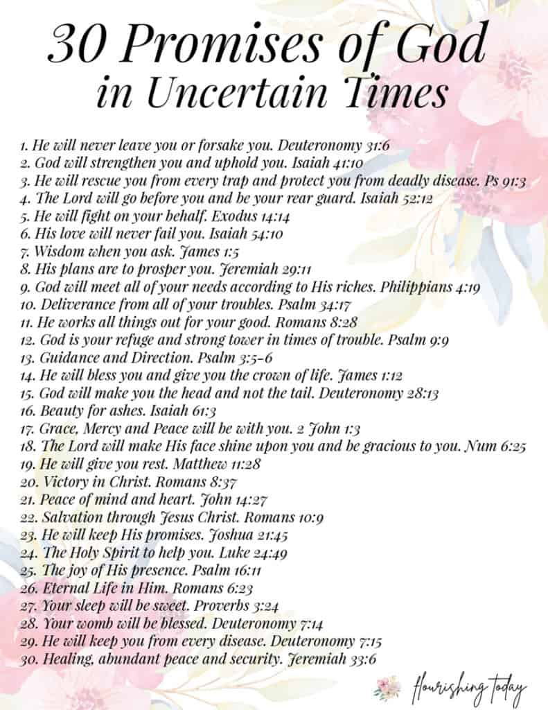 30 Of God&amp;#039;S Promises In The Bible For Uncertain Times throughout Printable List Of God&amp;#039;S Promises