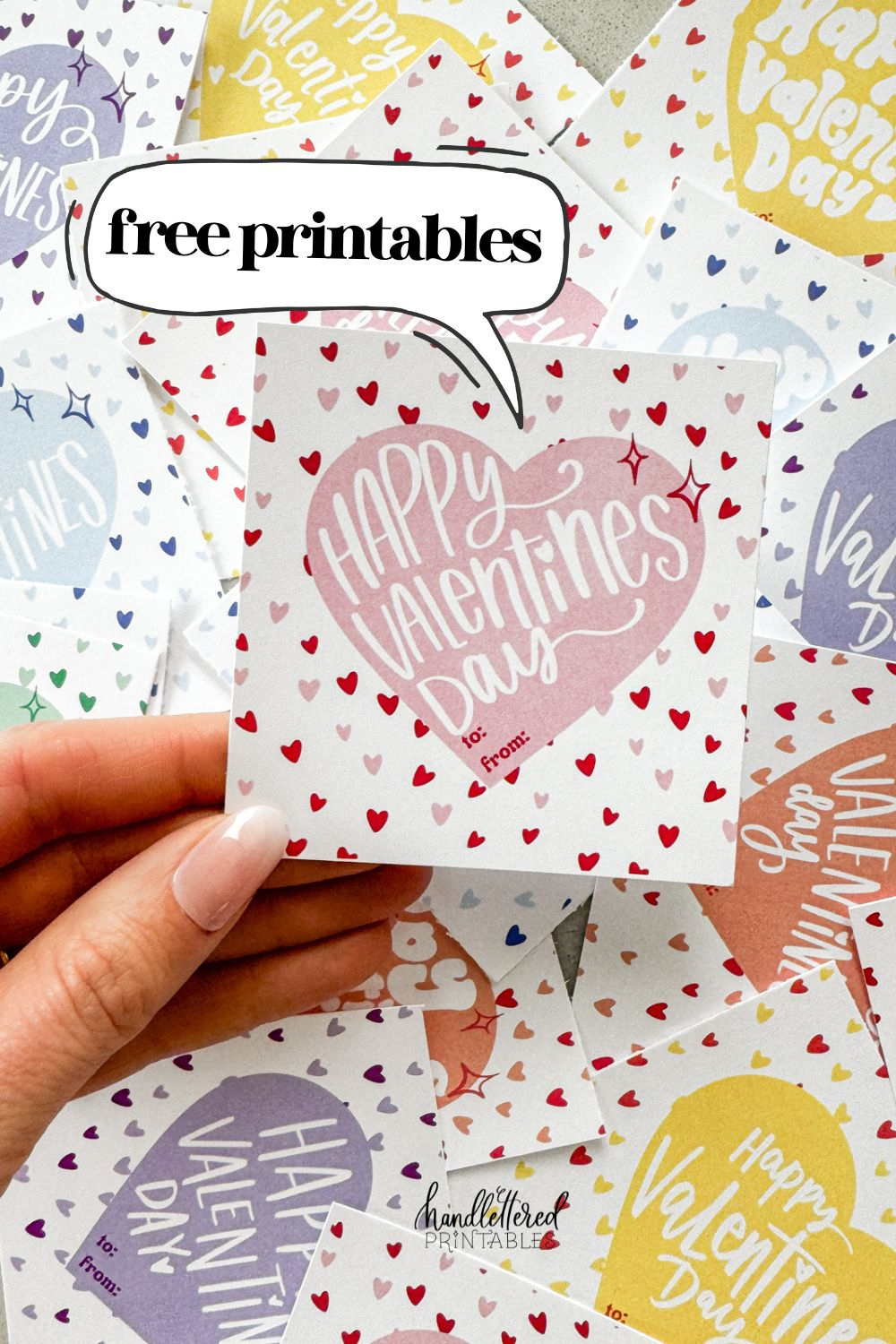 36 Free Printable Happy Valentine&amp;#039;S Day Cards - Hand Lettered in Happy Valentines Day Free Printable