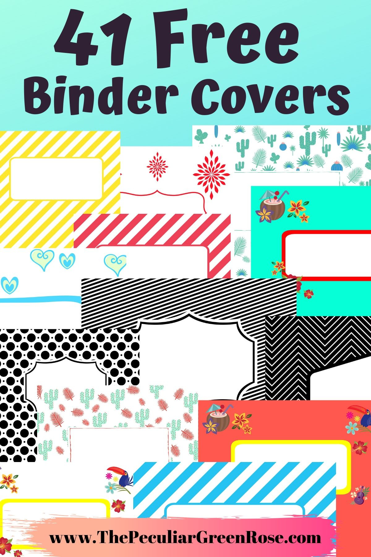 41 Free Printable Binder Covers - The Peculiar Green Rose with Binder Cover Templates Free Printable