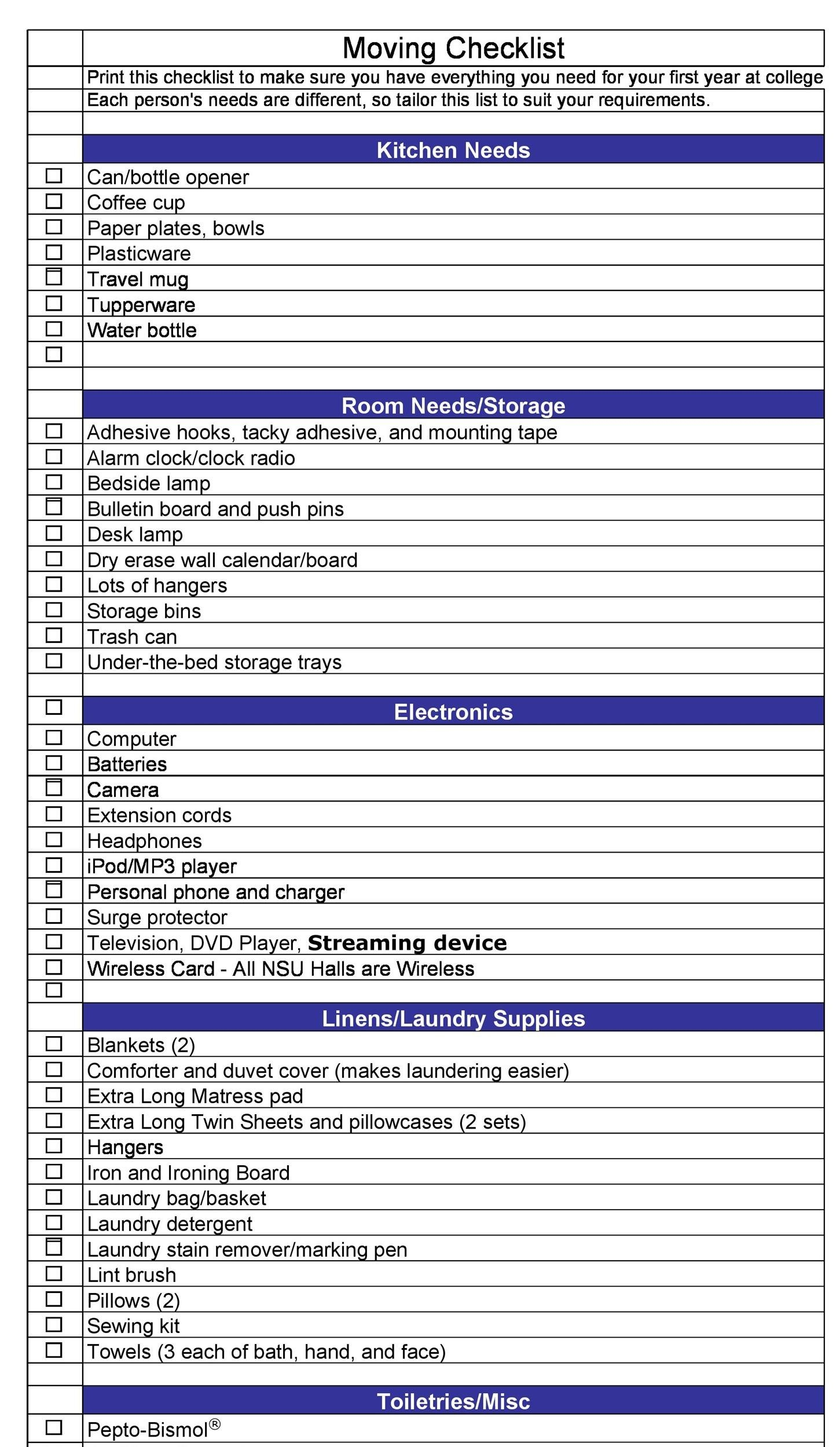 45 Great Moving Checklists [Checklist For Moving In / Out] ᐅ with regard to Best Free Printable Moving Checklist