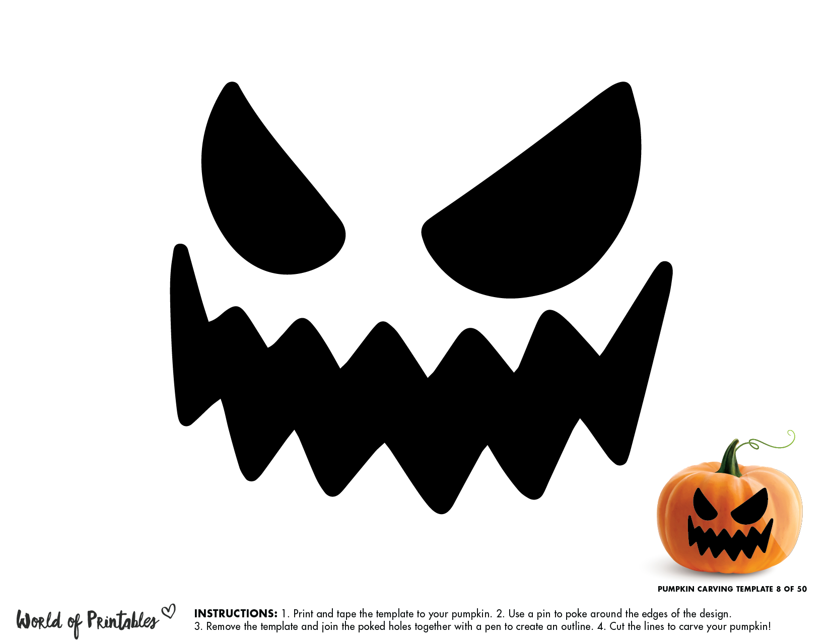 50 Easy Pumpkin Carving Stencils + The Ultimate Guide To Pumpkin in Printable Jack O Lantern Stencils