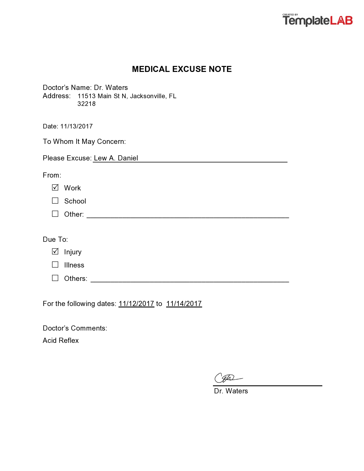 50+ Free Doctor Note Templates [For Work Or School] throughout Printable Doctors Note For Work