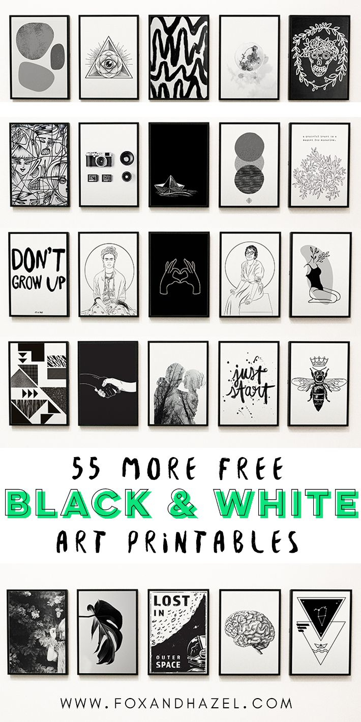 55 More Free Black And White Art Printables | Fox + Hazel in Black and White Printable Wall Art