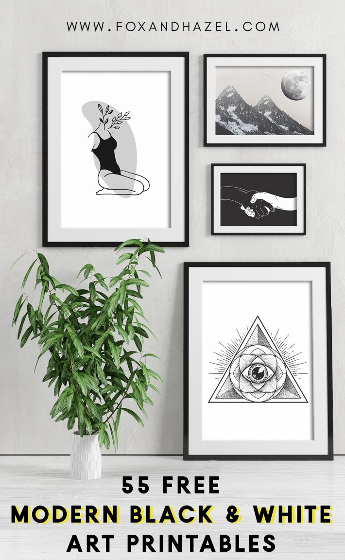 55 More Free Black And White Art Printables | Fox + Hazel with Black and White Printable Wall Art