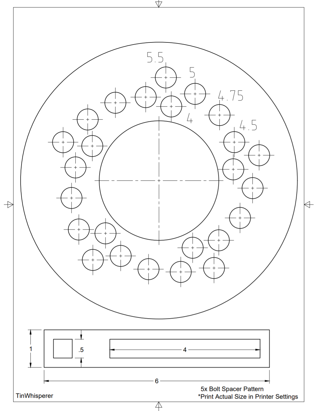 5X5.5 Lug Pattern - Projects - Langmuir Systems Forum with Printable 5 Lug Bolt Pattern Chart