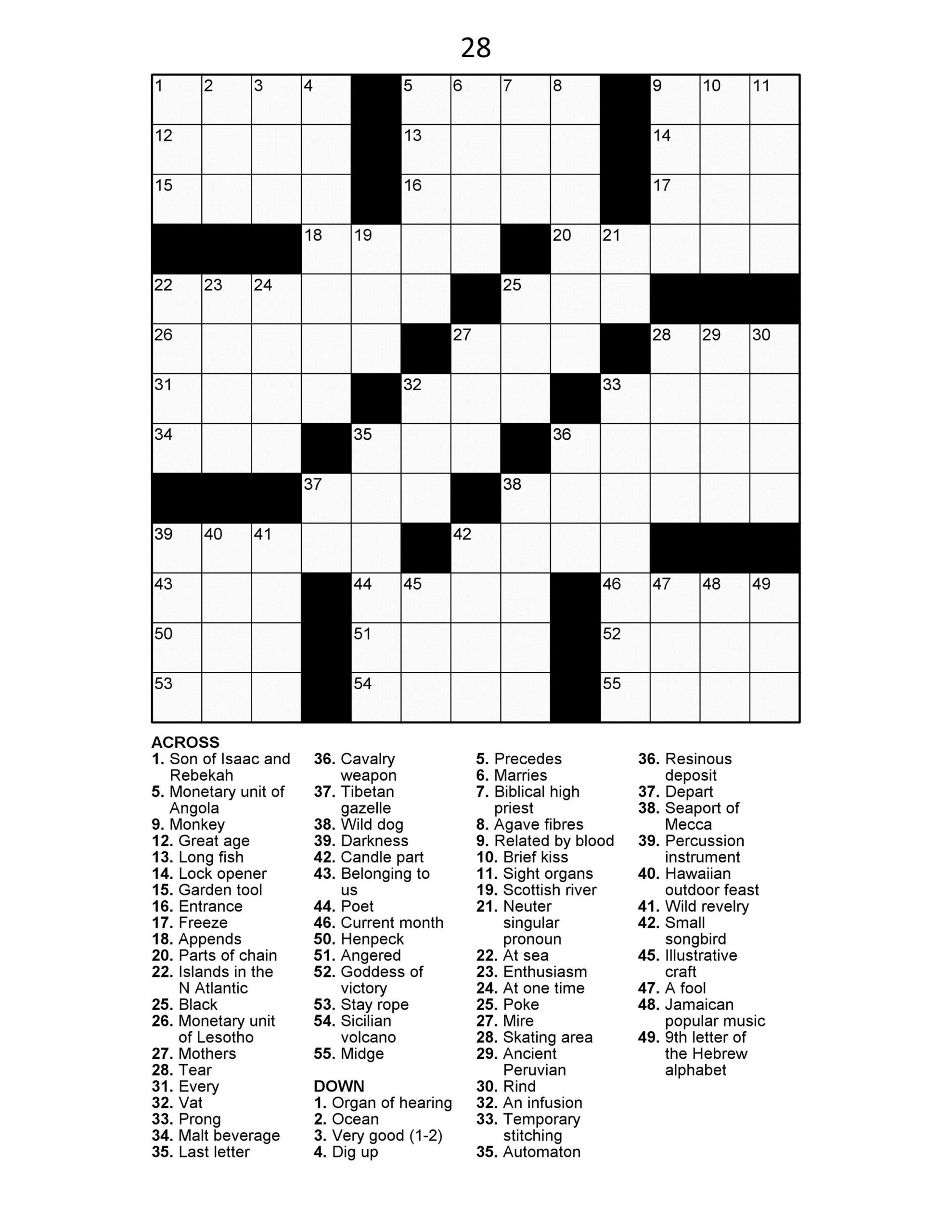 60 Large Print Crossword Puzzles Vol. 1 - Etsy in Large Print Crossword Puzzles Printable