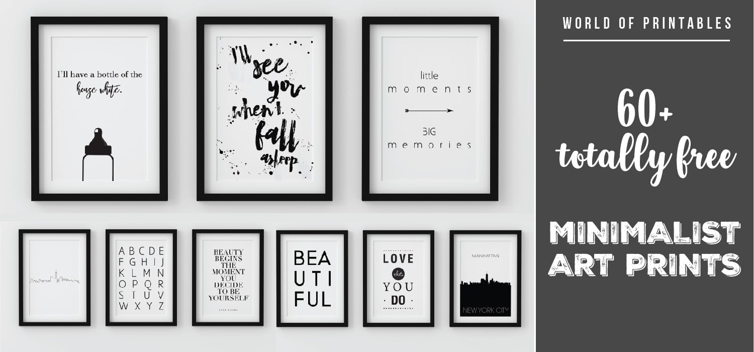 60+ Totally Free Minimalist Wall Art Prints - World Of Printables intended for Black And White Printable Wall Art