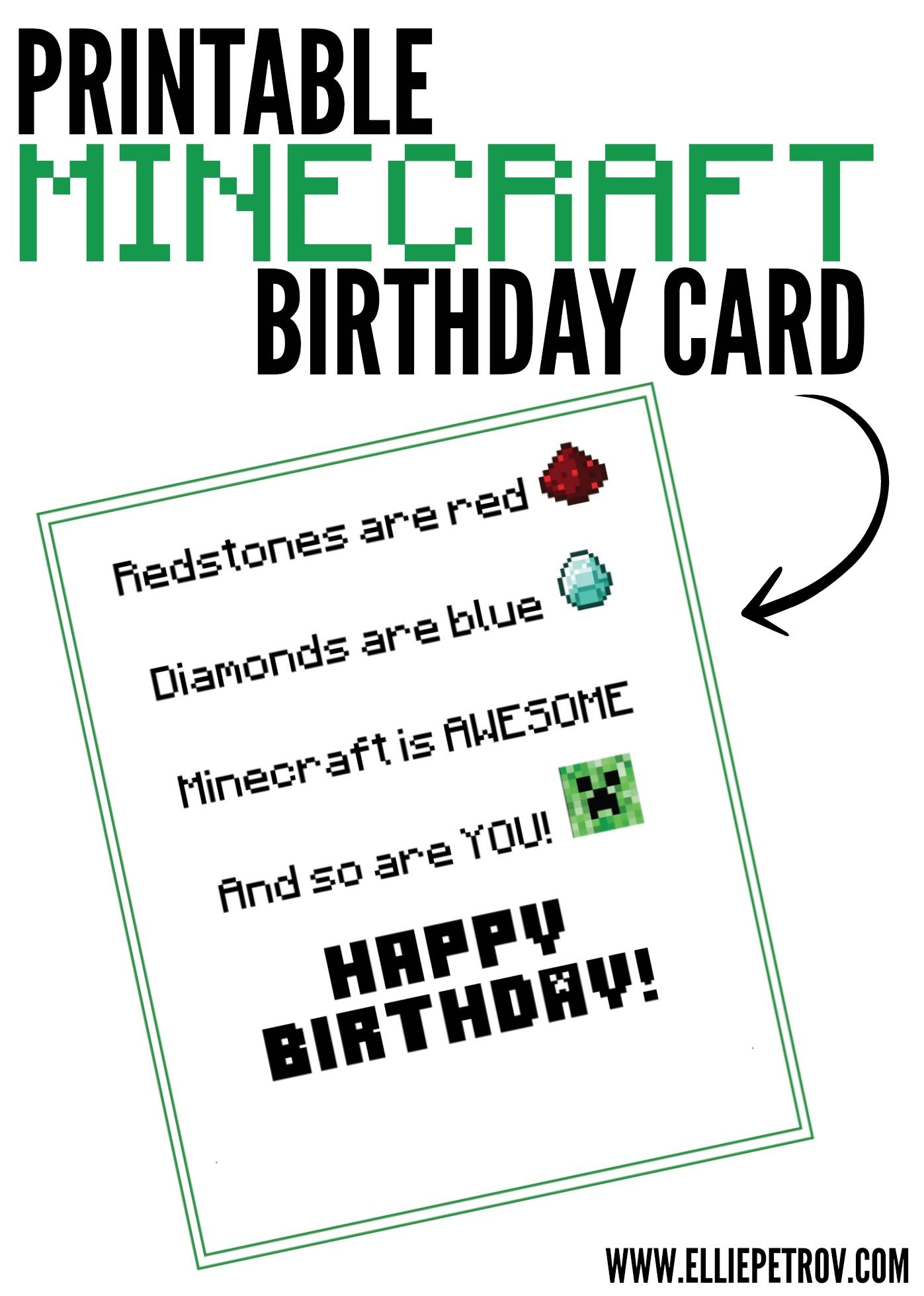 7 Mindcraft Ideas | Minecraft Birthday Card, Kids Birthday Cards within Minecraft Birthday Card Free Printable