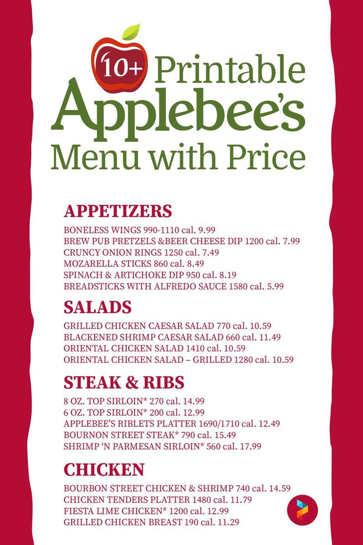 Applebee'S Menu With Price - 10 Free Pdf Printables | Printablee regarding Applebee'S Printable Menu With Prices