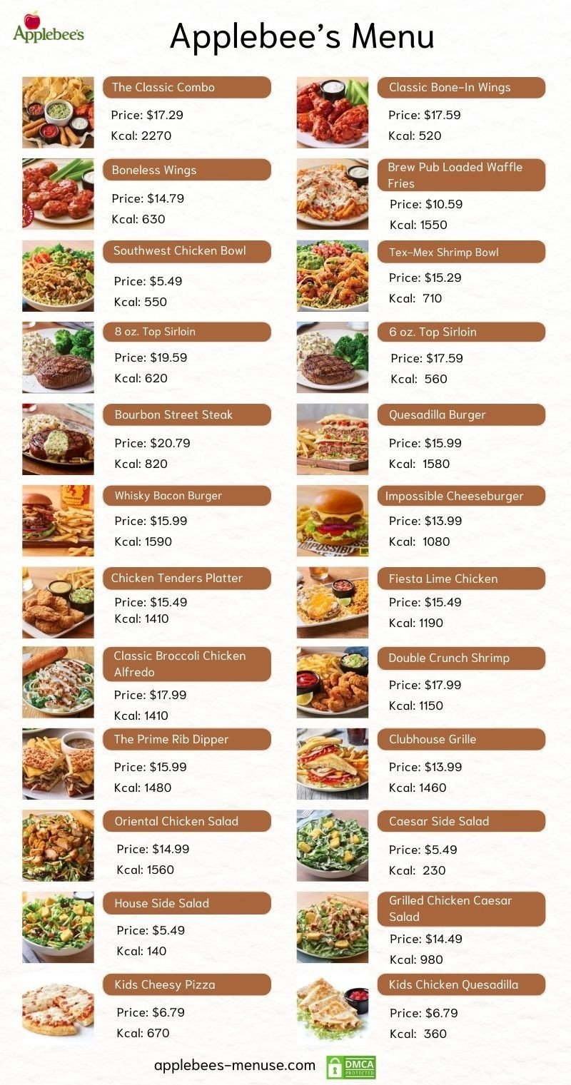 Applebee'S Menu With Prices And Pictures | Updated 2025 regarding Applebee's Printable Menu with Prices