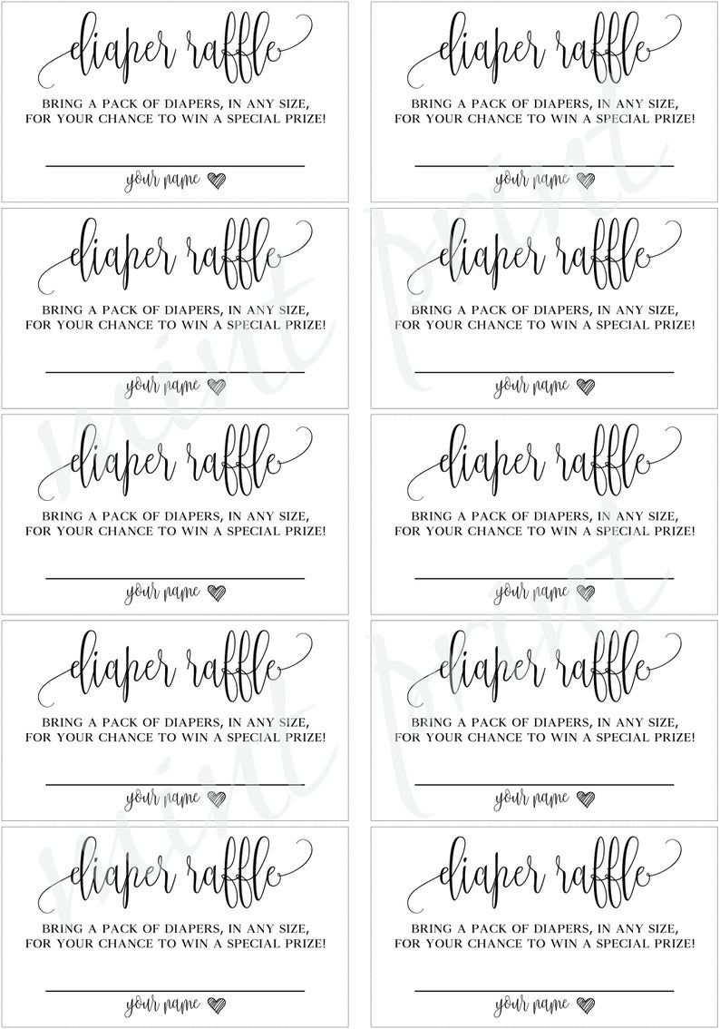 Baby Diaper Raffle Free Printable Diaper Invitation Template in Free Printable Diaper And Wipe Raffle