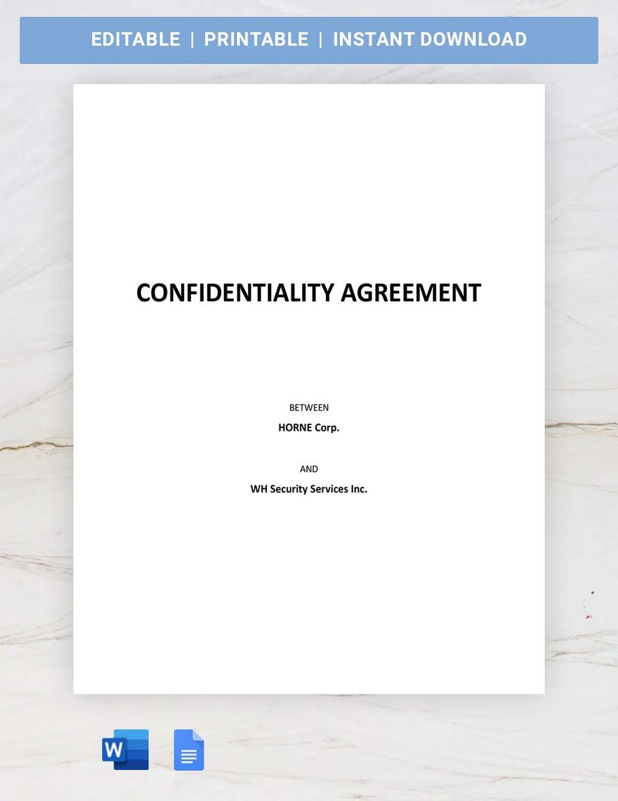 Basic Confidentiality Agreement Template In Word, Pages, Google pertaining to Printable Simple Confidentiality Agreement Template Word
