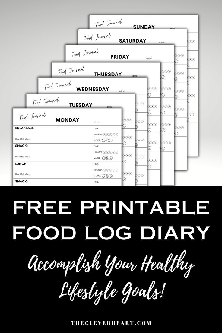 Best Free Printable Daily Food Log Diary inside Best Free Printable Food Journal