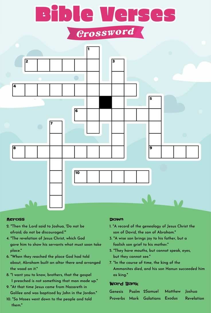 Bible Crossword Puzzle - 6 Free Pdf Printables | Printablee pertaining to Bible Crossword Puzzles Free Printable