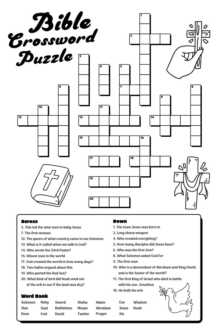 Bible Crossword Puzzle - 6 Free Pdf Printables | Printablee with Bible Crossword Puzzles Free Printable