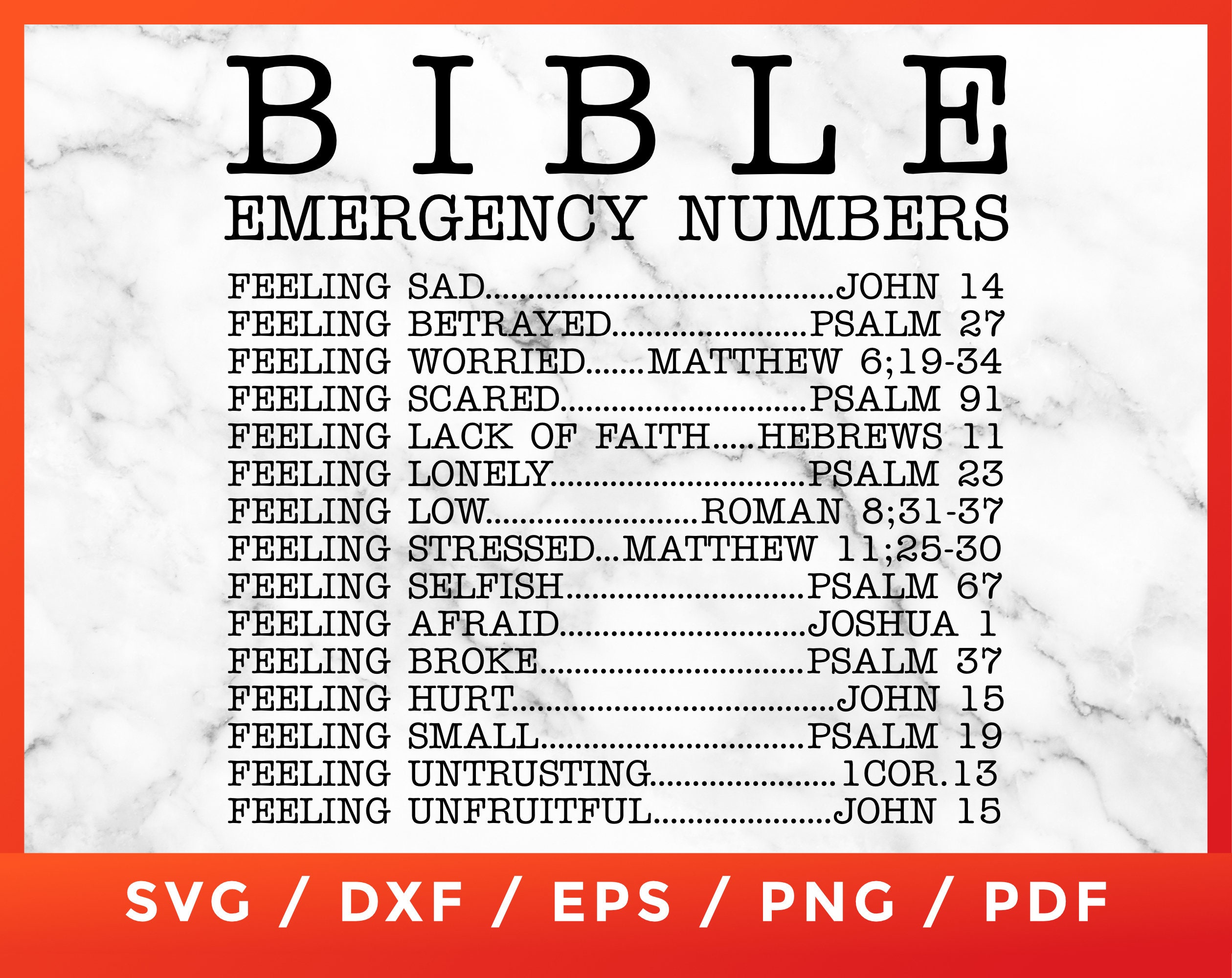 Bible Emergency Numbers Svg, Bible Emergency Hotline, Jesus in Bible Emergency Numbers Printable Free