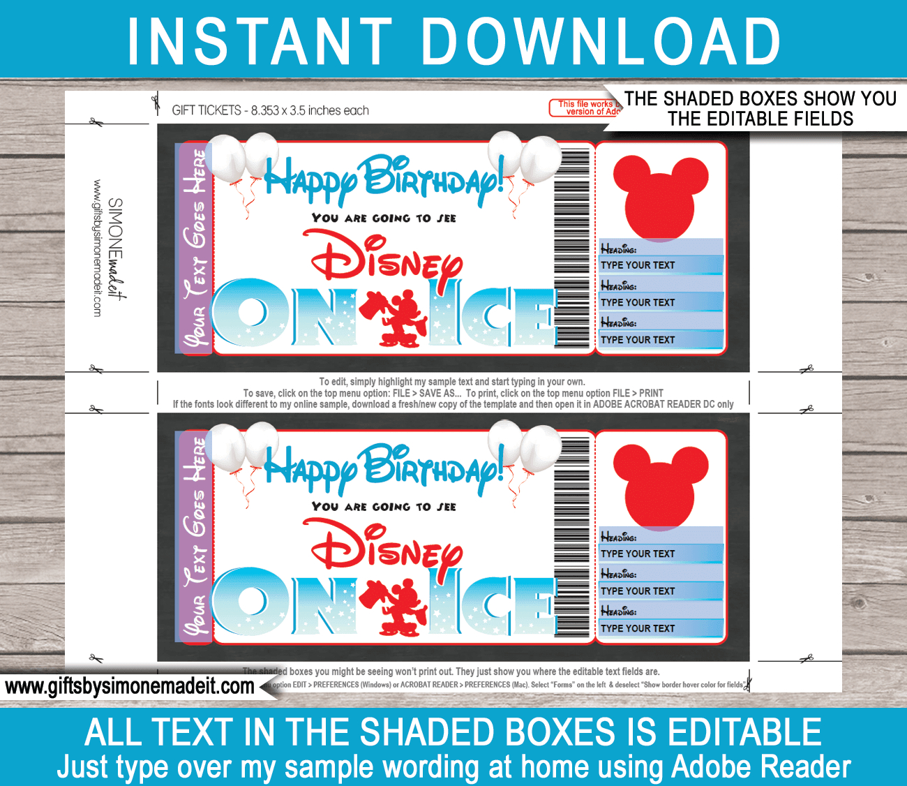 Birthday Disney On Ice Ticket Template | Printable Gift Certificate regarding Disney on Ice Printable Ticket Free