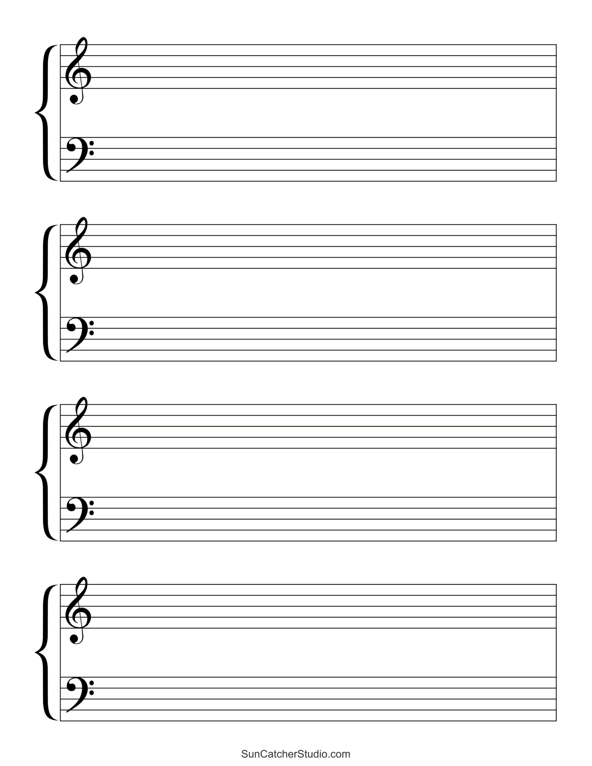 Blank Sheet Music (Free Printable Staff Paper) – Free Printables within Free Printable Blank Sheet Music