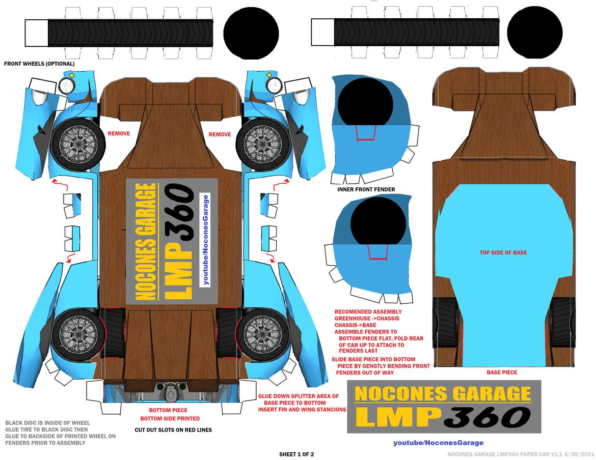 Build Your Own Lmp360 At Home! Diy Paper Car Model| Grassroots regarding 3D Race Car Template Printable