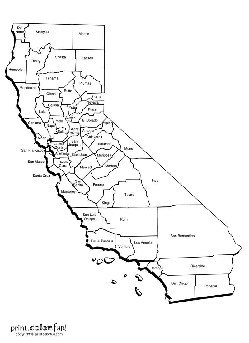 California Maps &amp;amp; Basic Facts About The State, At Printcolorfun within Printable Map of California with Cities
