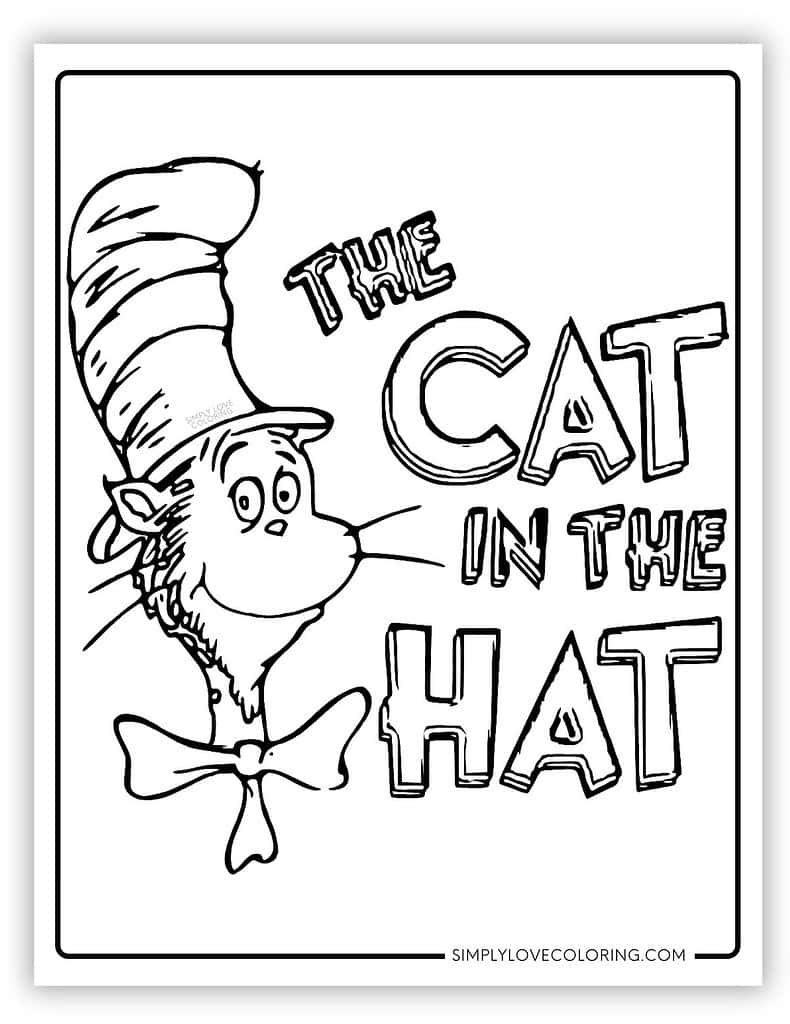 Cat In The Hat Coloring Pages (Free Pdf Printables) – Simply Love in Cat In The Hat Printables