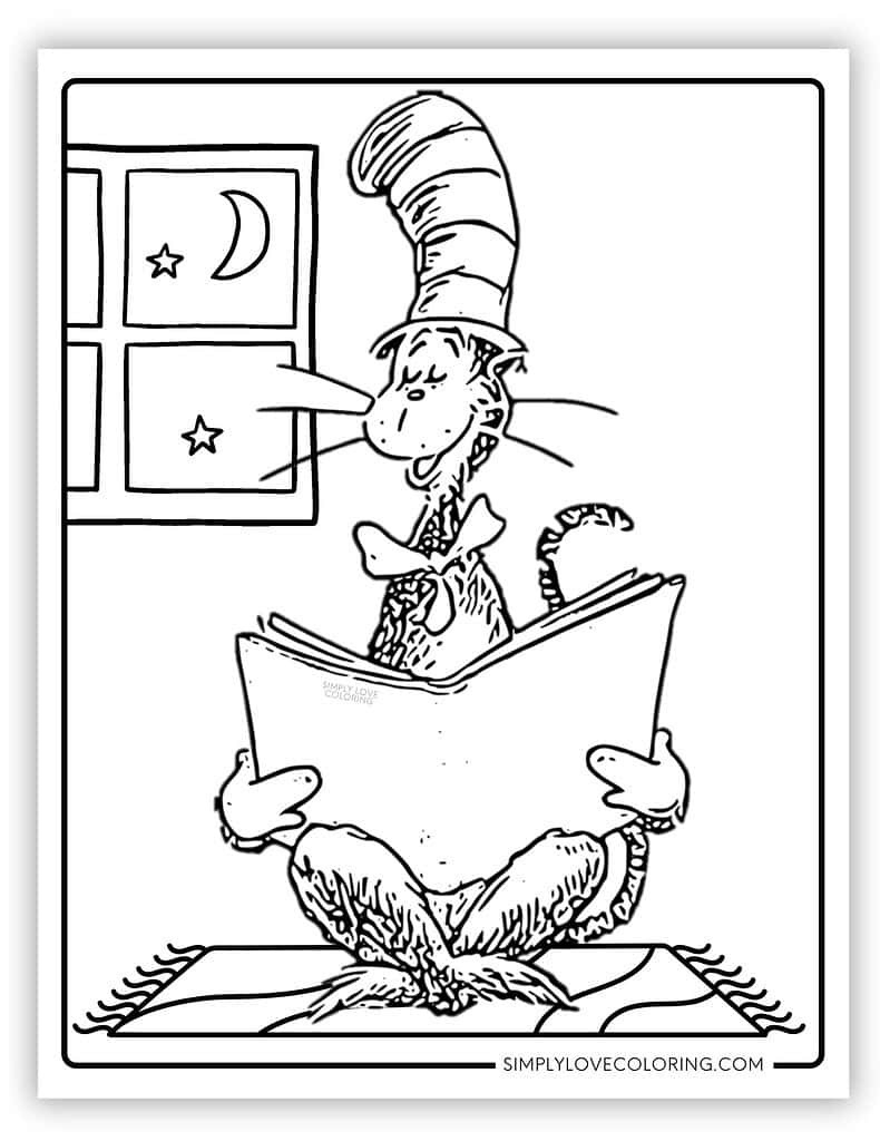 Cat In The Hat Coloring Pages (Free Pdf Printables) – Simply Love throughout Printable Cat in the Hat