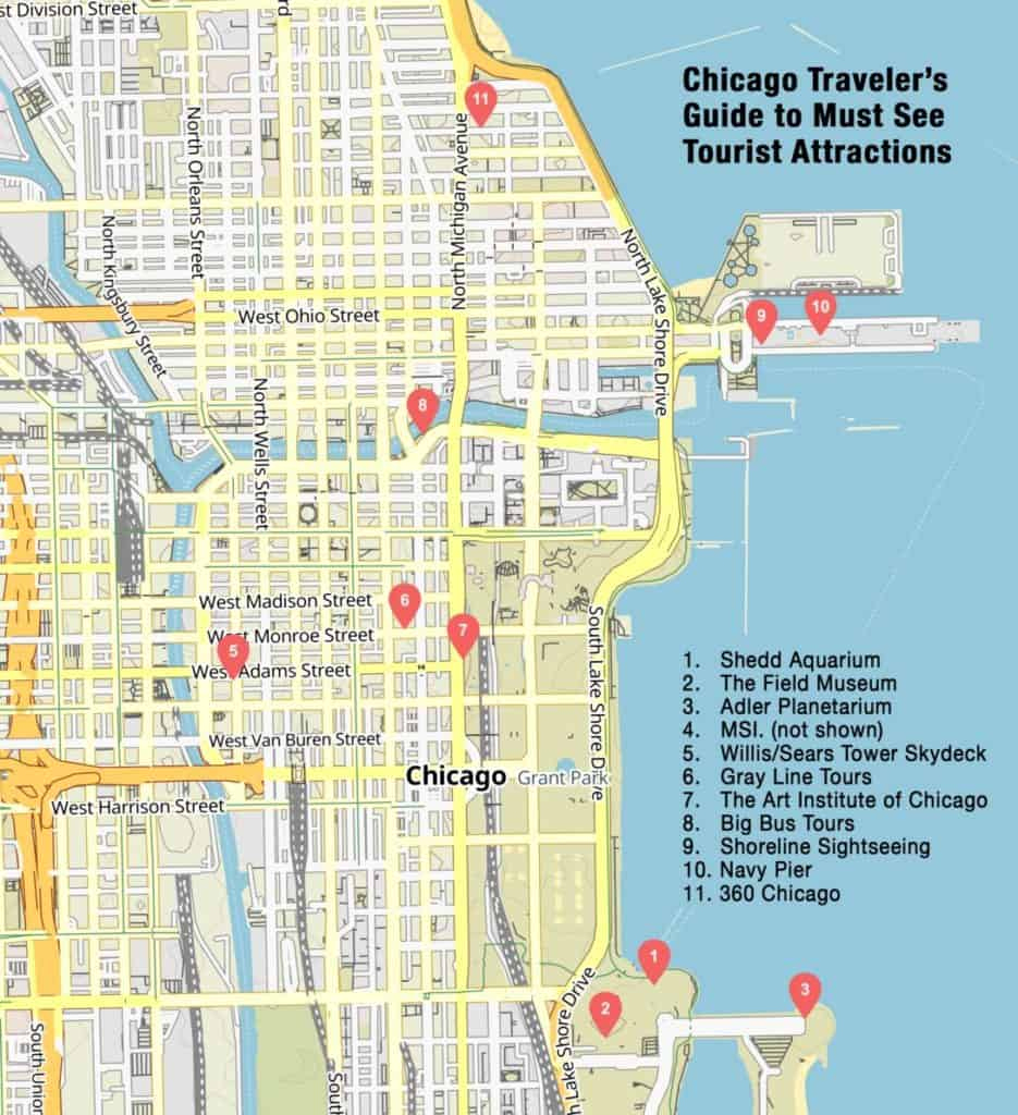 Chicago Maps Chicago Traveler with Printable Map Of Downtown Chicago