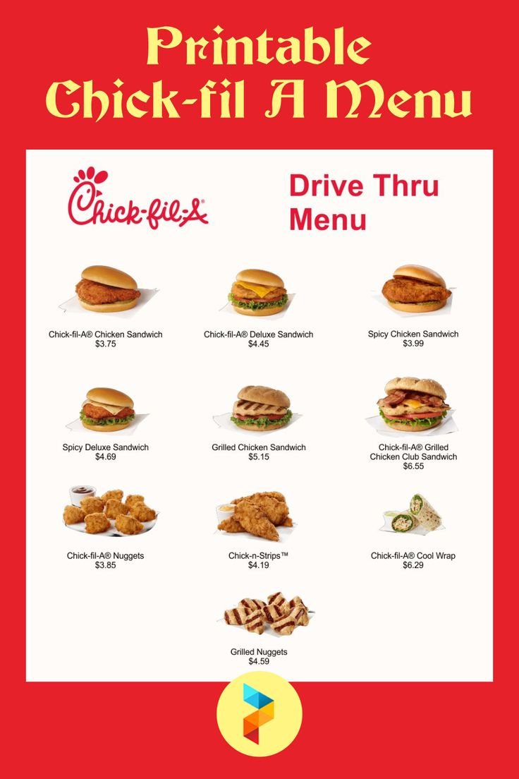 Chick-Fil A Menu - 10 Free Pdf Printables | Printablee intended for Chick Fil A Printable Menu