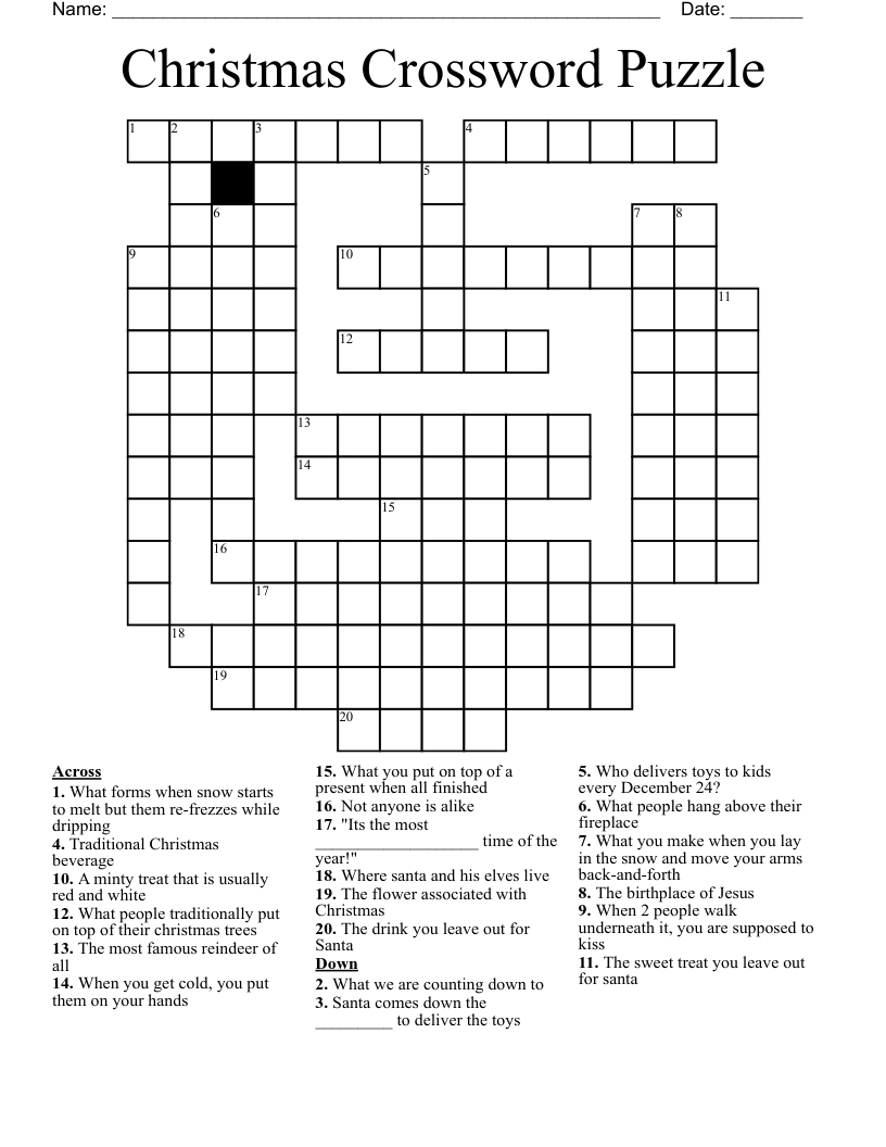 Christmas Crossword Puzzle - Wordmint with regard to Free Christmas Printable Crossword Puzzles