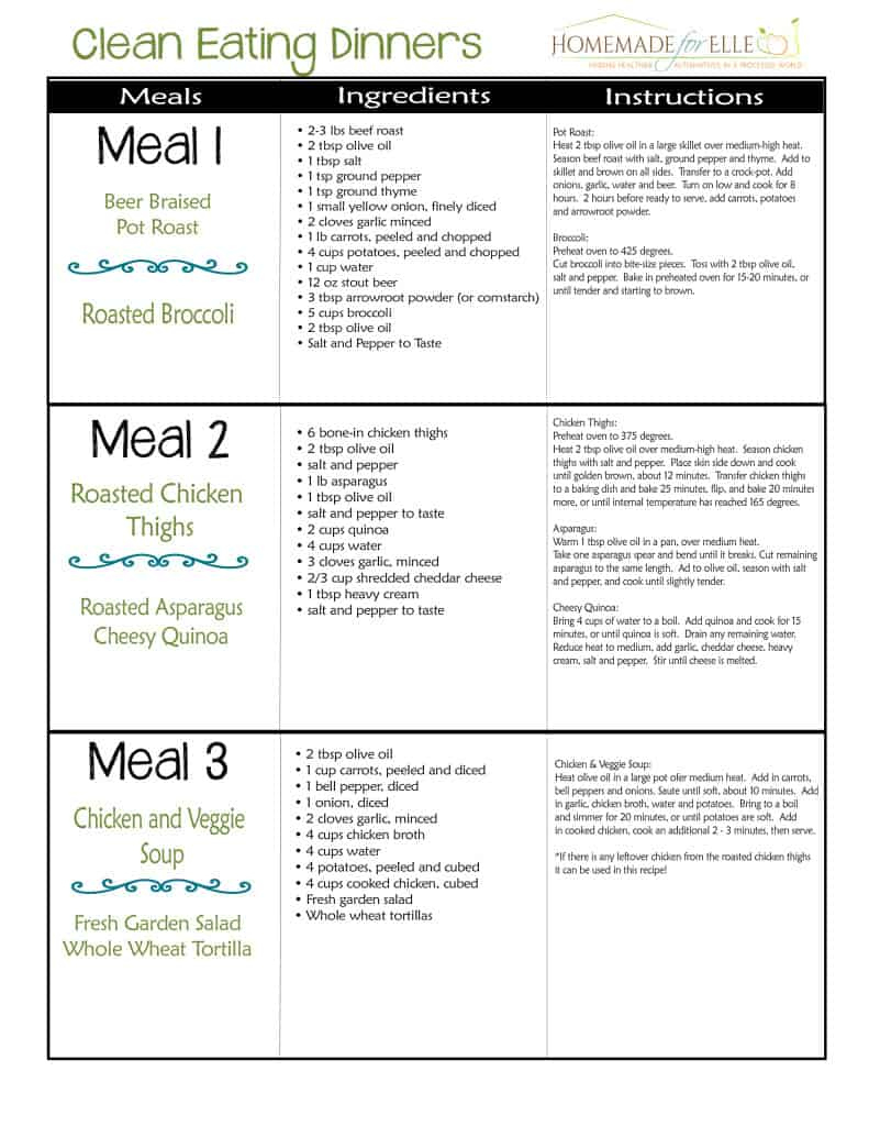 Clean Eating Meal Plan {100% Free – Includes Breakfast, Lunch regarding Printable Clean Eating Meal Plan