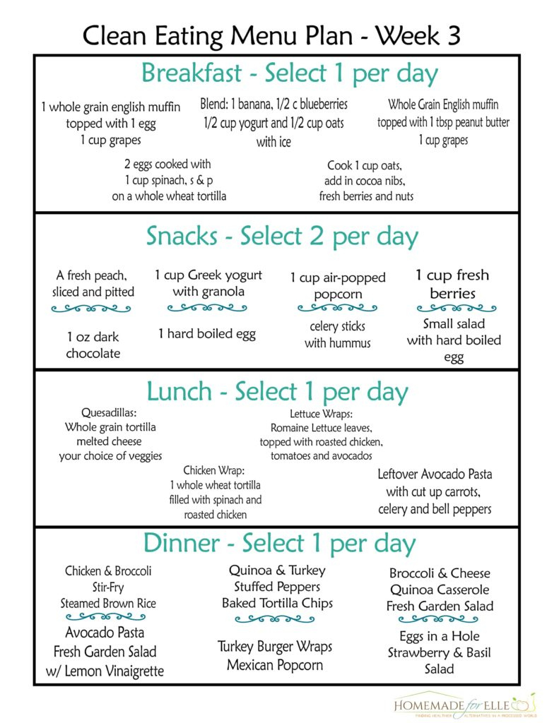 Clean Eating Meal Plan Pdf {With Recipes Your Family Will Love!} inside Printable Clean Eating Meal Plan