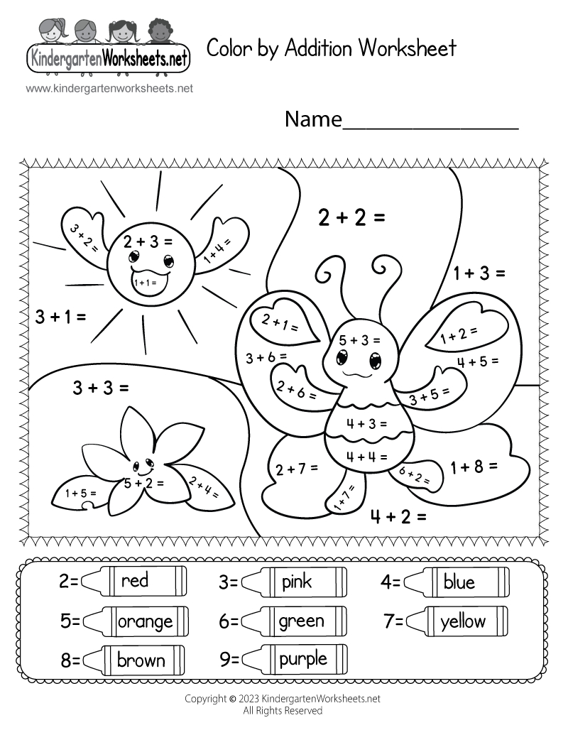 Coloraddition Worksheet - Free Printable, Digital, &amp;amp; Pdf with regard to Free Printable Math Worksheets For Kindergarten