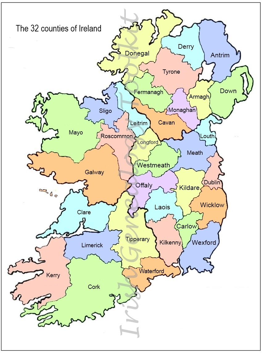 County Map Of Ireland: Free To Download with Free Printable Map Of Ireland