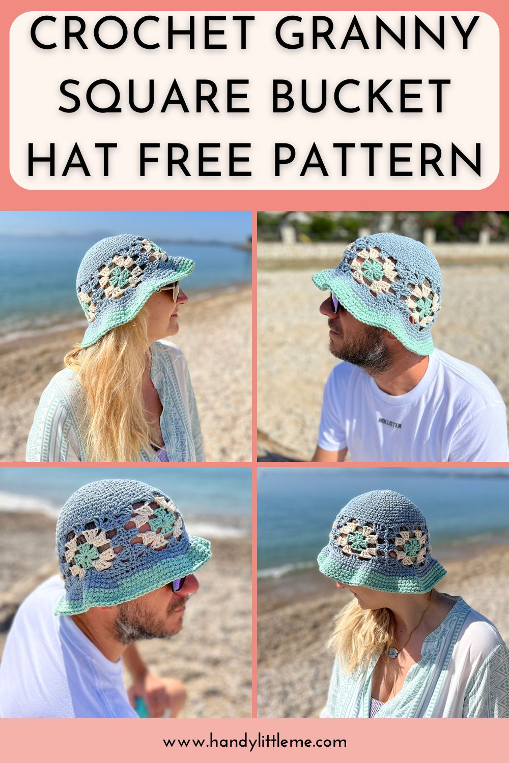 Crochet Granny Square Bucket Hat Free Pattern - Handy Little Me intended for Free Printable Crochet Bucket Hat Pattern
