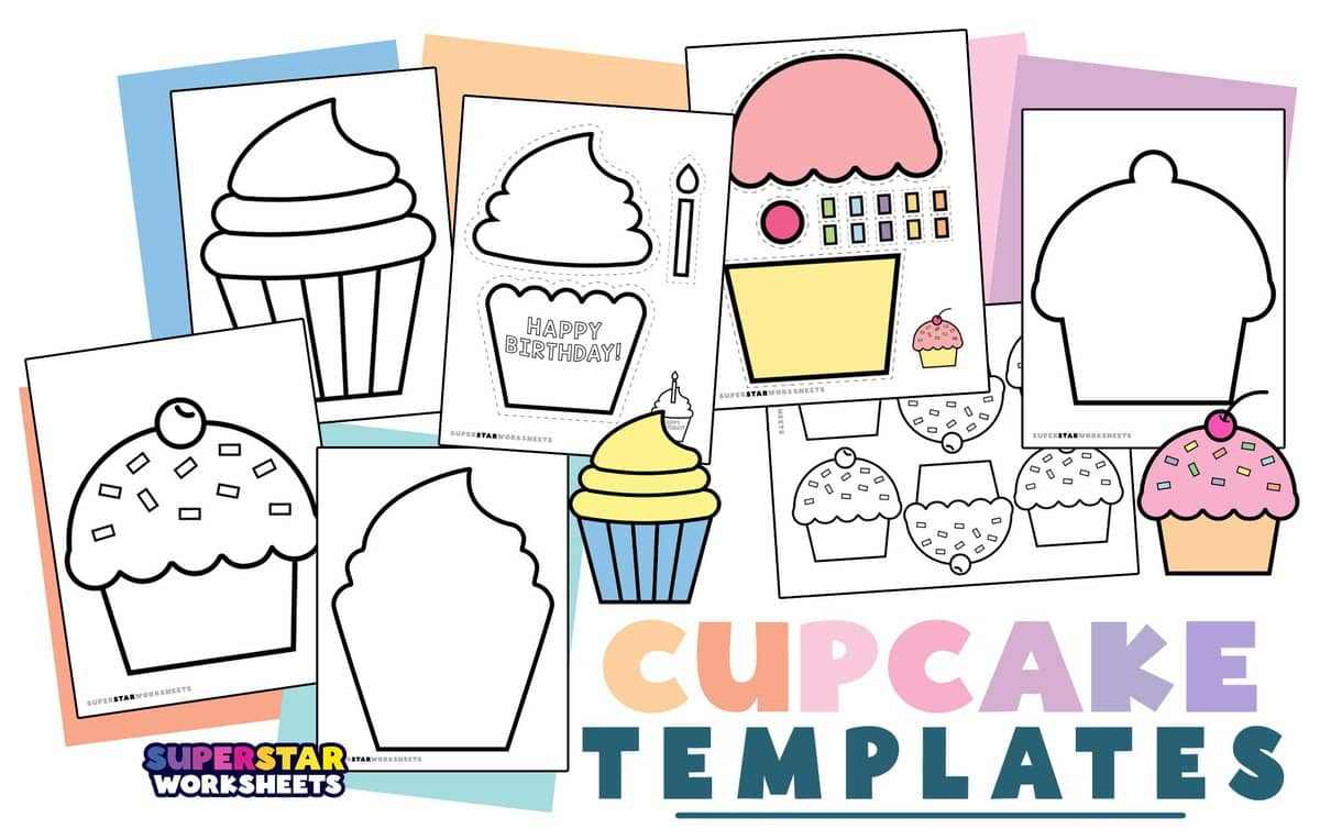 Cupcake Template (Free Printables) - Superstar Worksheets throughout Free Printable Cupcake Template