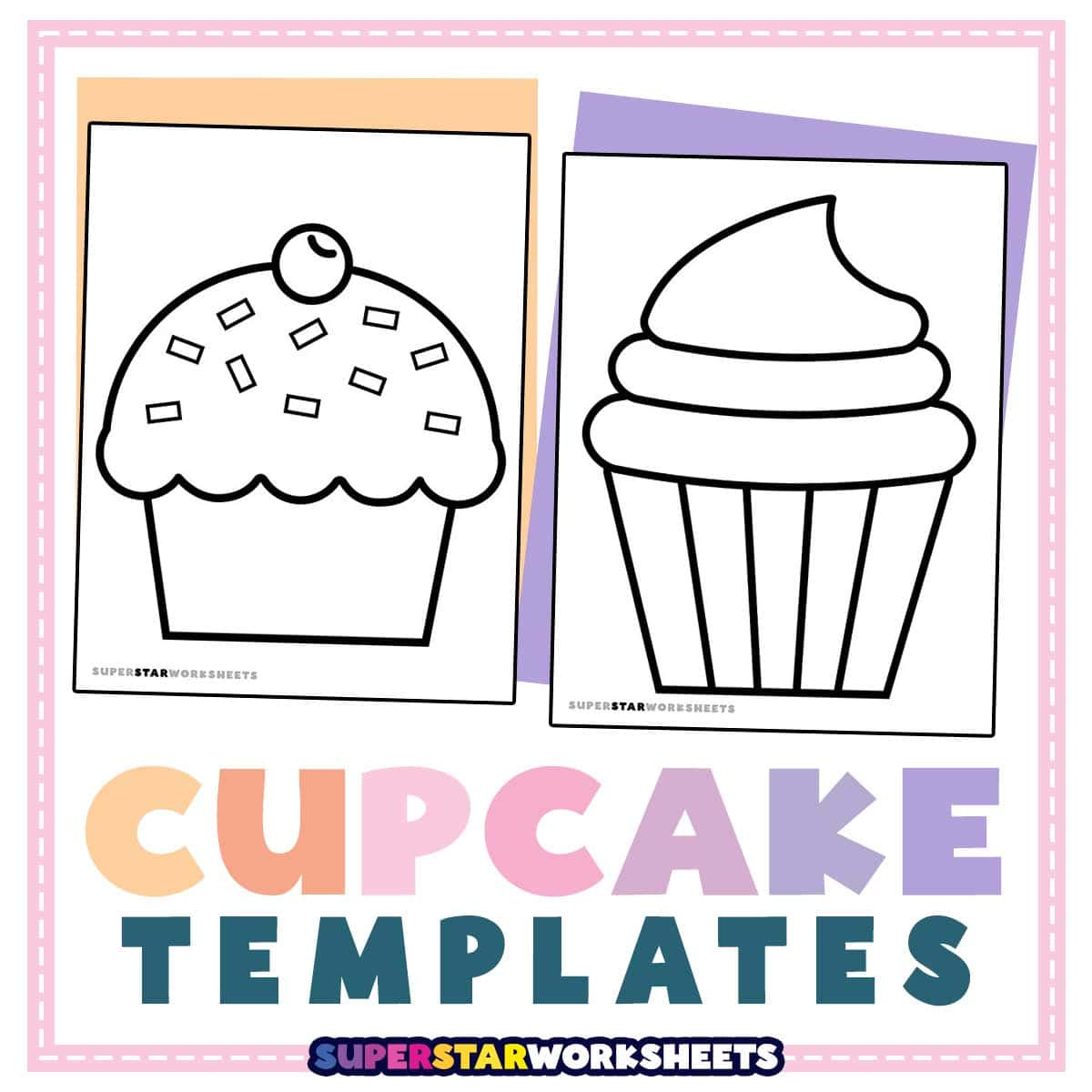 Cupcake Template (Free Printables) - Superstar Worksheets with regard to Free Printable Cupcake Template