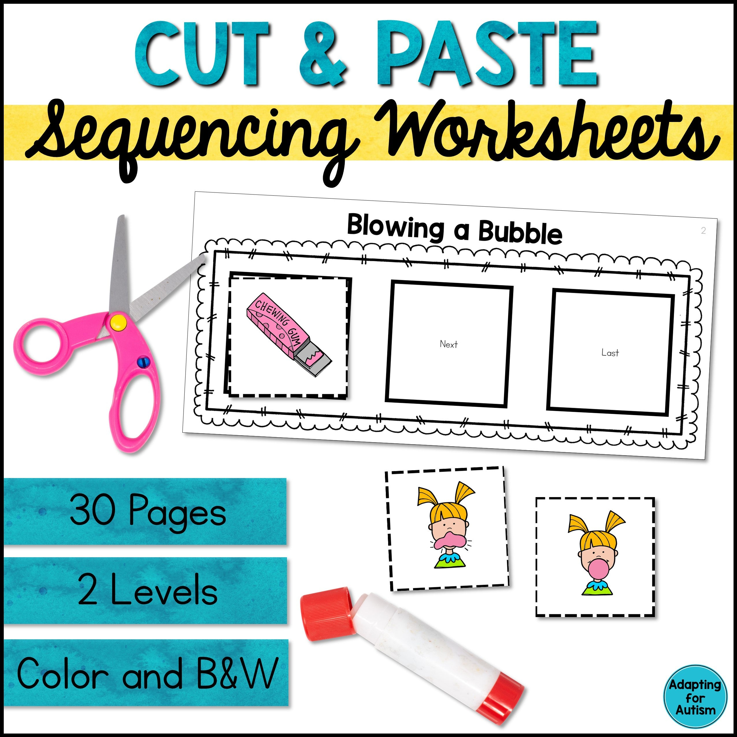 Cut And Paste Sequencing Activities (3 Step) – Autism Work Tasks within 3 Step Sequencing Pictures Printable Free