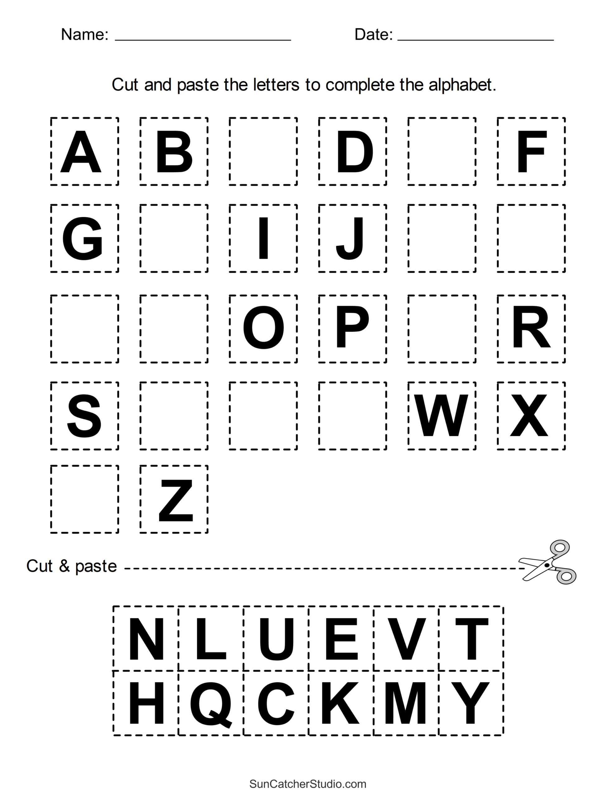 Cut And Paste Worksheets (Printable Activities For Kids) – Free pertaining to Printable Pre K Worksheets Free