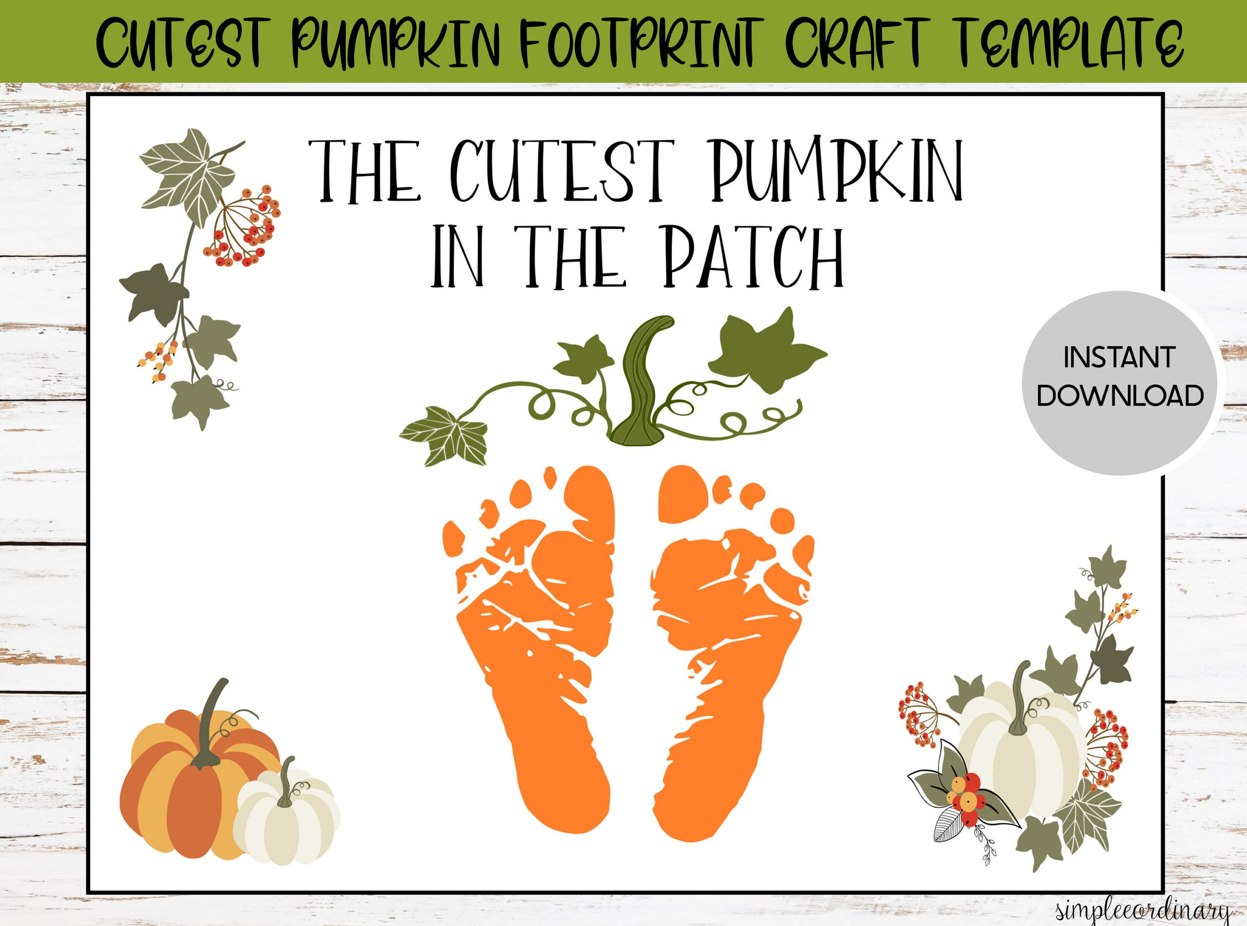 Cutest Pumpkin In The Patch Footprint Crafts, Printable Handprint pertaining to Cutest Pumpkin In The Patch Printable